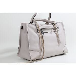 Rebecca Minkoff Regan Satchel Bag Putty Ivory Leather Shoulder Purse $325 MSRP